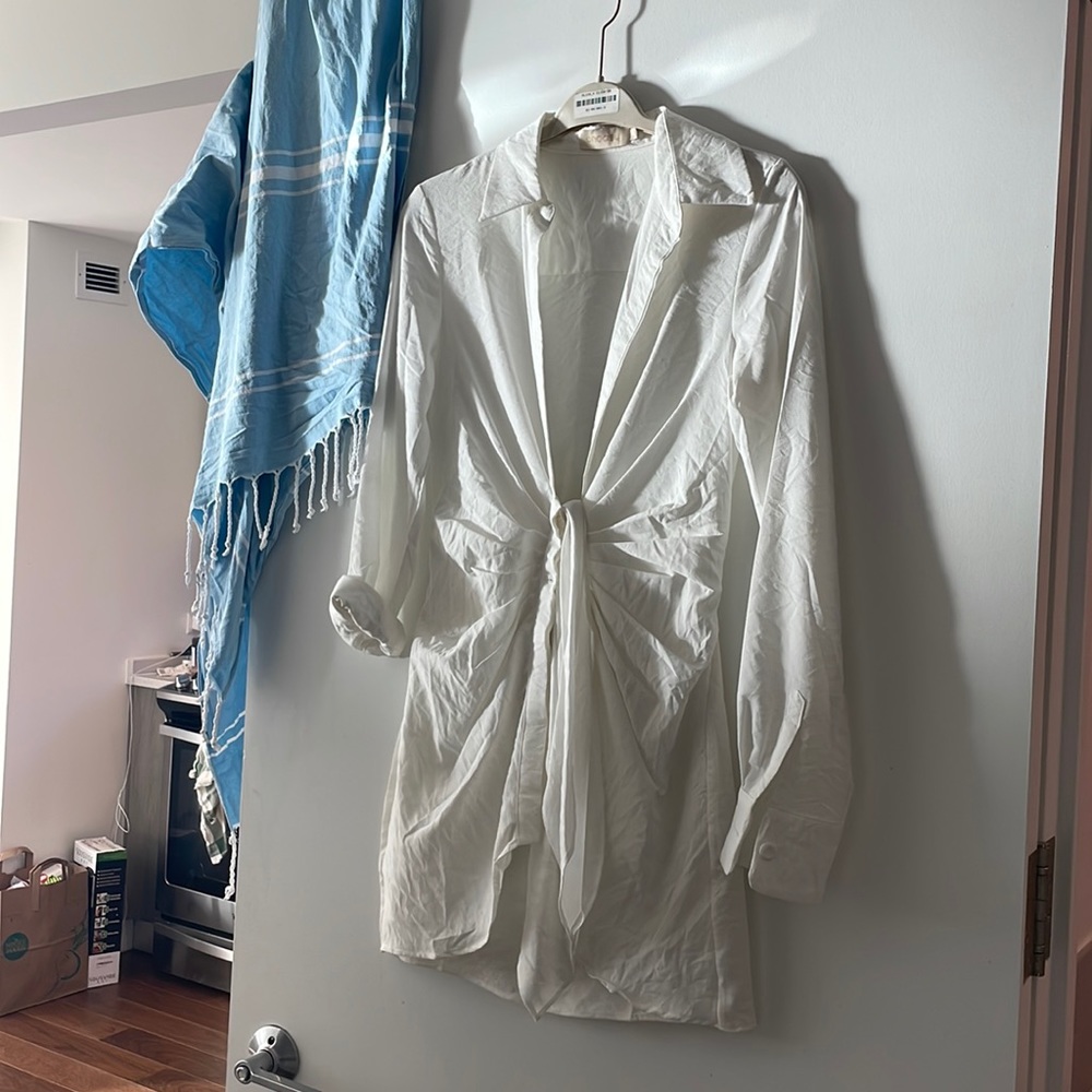 White Choosy Deep Neckline Dress - NWT (Crosby Street Dress)